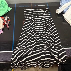 Soma Black and White Striped Maxi Dress